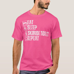 T-shirt Manger Dormir Toilettes Skibidi Répéter Memes Brai