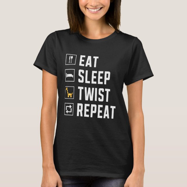 T-shirt Manger Dormir Tourner Répéter Balloon Tourner (Devant)