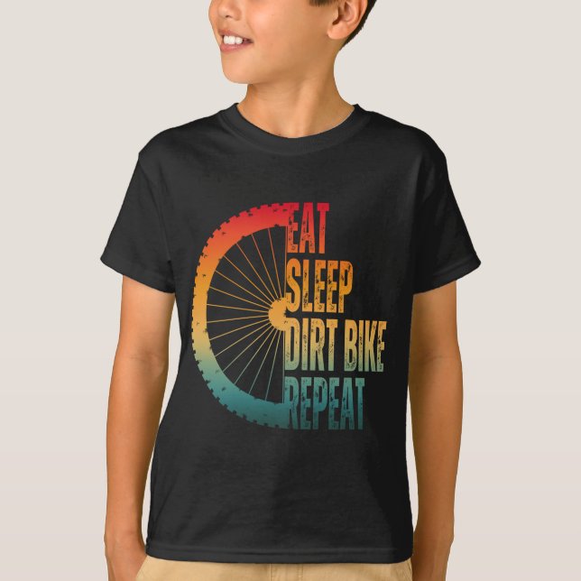 T-SHIRT MANGER DORMIR VÉLO TOUT TERRAIN RÉPÉTER (Devant)