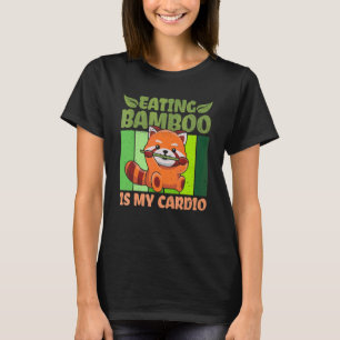 T-shirt Manger Du Bambou Est Mon Cardio Pour Un Panda Roug