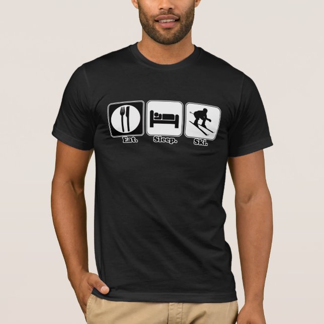 T-shirt manger du ski de nuit (Devant)