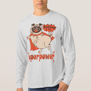 T-shirt Manger est mon super-puissance rouge carlin style