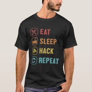 T-shirt Manger Hack de sommeil Répéter Black Casquette Éth