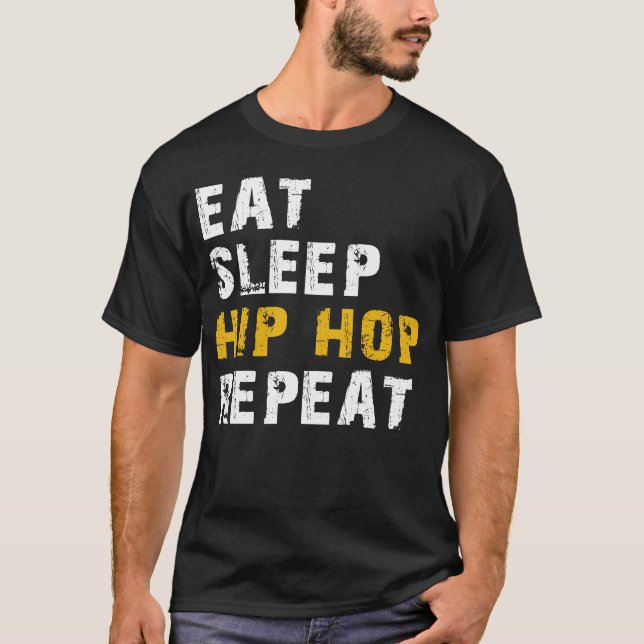 T-shirt manger hio hop de sommeil répéter (Devant)