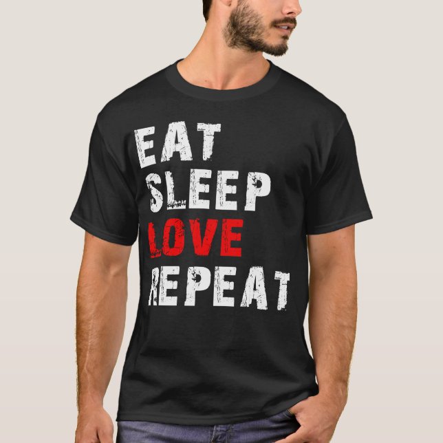 T-shirt manger l'amour du sommeil (Devant)