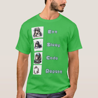 T-shirt Manger le code de sommeil Répéter Chibi