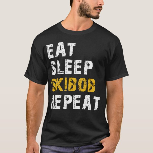 T-shirt manger le ski de sommeil (Devant)