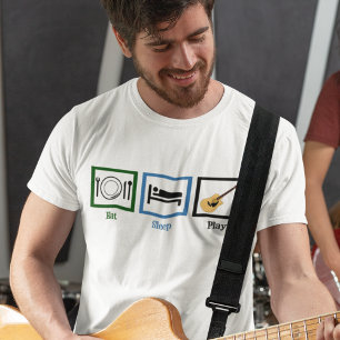 T-shirt Manger le sommeil Jouer Guitare