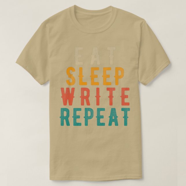 T-shirt Manger le sommeil Répéter l'écriture 2 (Design devant)