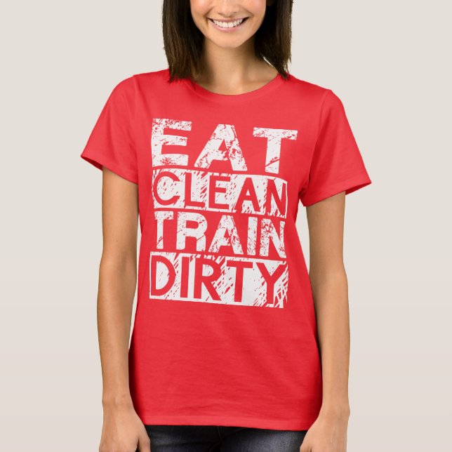 T-shirt Manger le train propre sale (Devant)