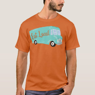 T-shirt Manger local Turquoise Blue Food Truck