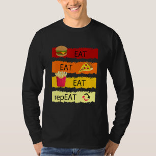 T-shirt Manger Manger Manger Répéter Hamburger Cheeseburge