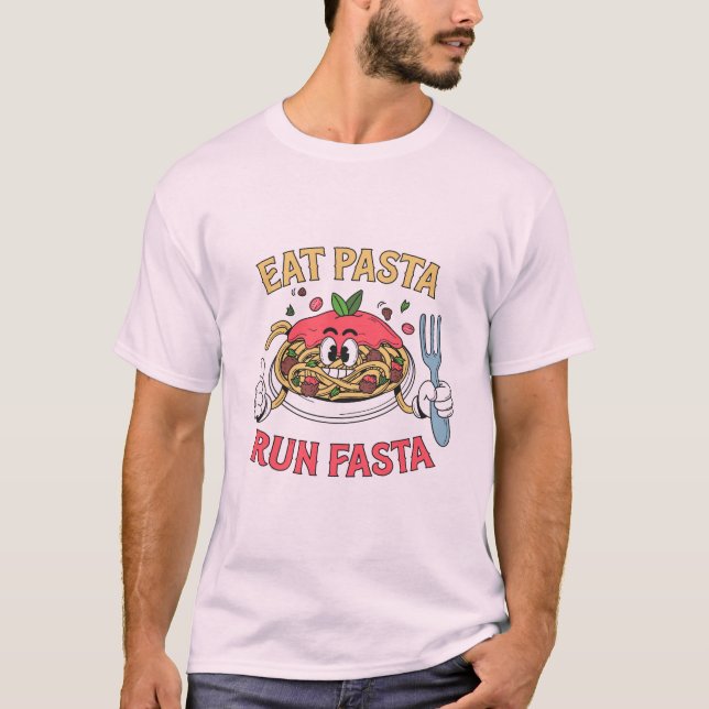 T-shirt Manger Pâtes Courir plus vite Spaghetti Marathon R (Devant)