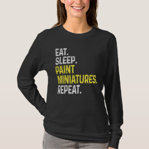 T-shirt Manger Peinture de sommeil Miniatures Répéter Pein