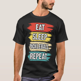 T-shirt Manger Pickleball Sleep Répéter Retro Vintage 2