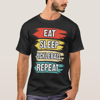 T-shirt Manger Pickleball Sleep Répéter Retro Vintage 7