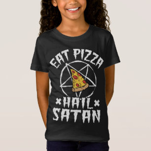 T-Shirt Manger Pizza Hail Satan Pentagram Satanic Funny De