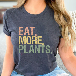 T-shirt Manger plus Plante Rétro Vintage Végétarien Noir