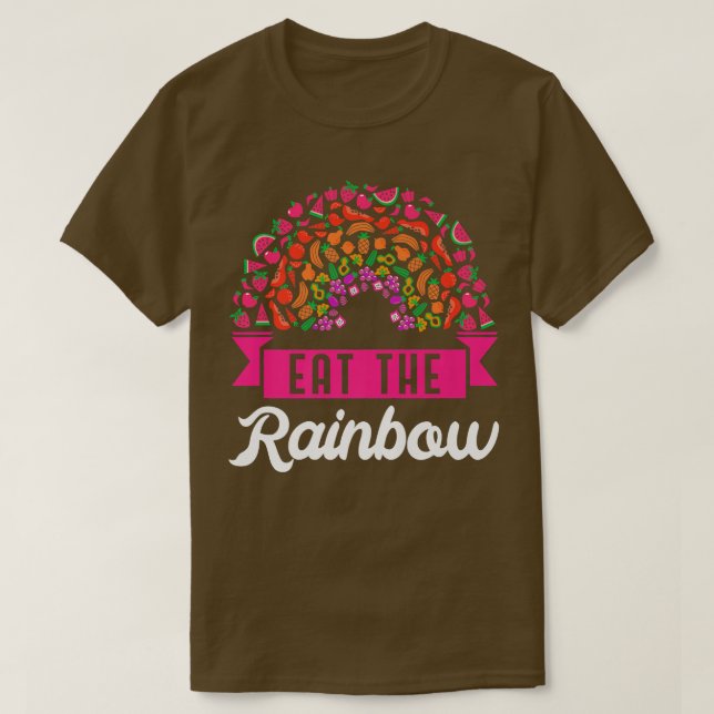T-shirt Manger Rainbow Vegetarian Veganism Vegetarianis (Design devant)