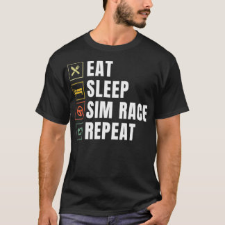 T-shirt Manger Sim Race Sim Répéter Sim Racer