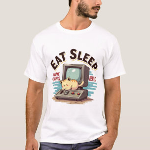 T-shirt Manger Sleep Anime Jeu Répétition Kawaii Otaku Ani