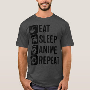 T-shirt Manger Sleep Anime Répéter Otaku Anime Kawaii Aest