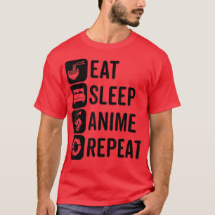 T-shirt Manger Sleep Anime Répéter Otaku Anime Kawaii Aest