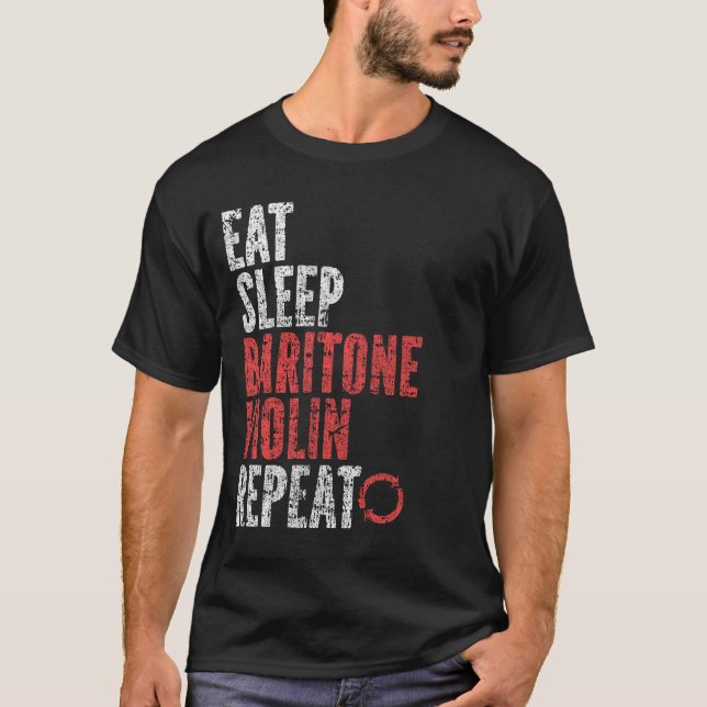T-shirt Manger Sleep Baritone violon Répéter (Devant)