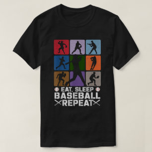 T-shirt Manger Sleep Baseball Répéter Sport Player Ventila