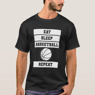T-shirt Manger Sleep Basketball Répéter Baller Joueur
