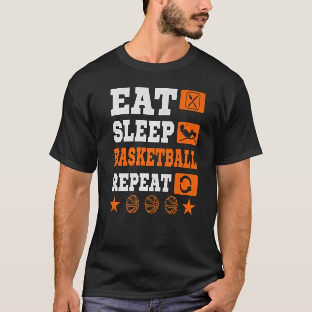 T-shirt Manger Sleep basketball Répéter Premium (Devant)