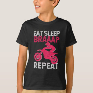 T-shirt Manger Sleep Braap Répéter Funny Dirt Bike Motocro