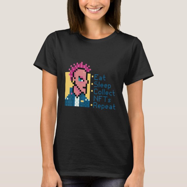 T-shirt Manger Sleep Coller Nfts Répéter Crypto Nft Crypto (Devant)