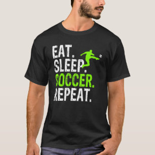 T-shirt Manger Sleep Football Répéter Soccer Graphique