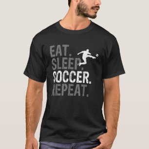 T-shirt Manger Sleep Football Répéter Soccer Graphique