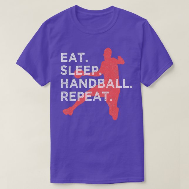 T-shirt Manger Sleep Handball Répéter Handball Handball Pl (Design devant)