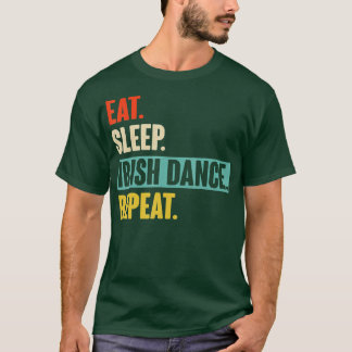 T-shirt Manger Sleep Irish Dance Répéter Retro Vintage Iri
