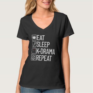 T-shirt Manger Sleep K Drama Répéter Kdrama Life Drama Cor