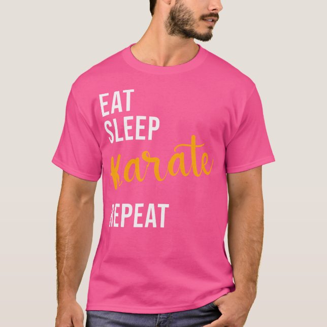 T-shirt Manger Sleep Karate Repeat - Funny Karate (Devant)