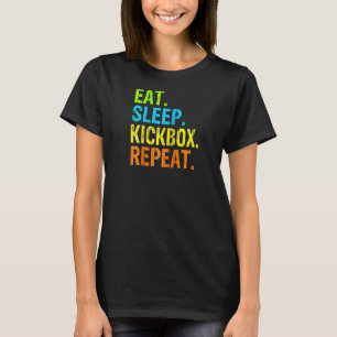 T-shirt Manger Sleep Kickbox Répéter Kick Boxing Raglan