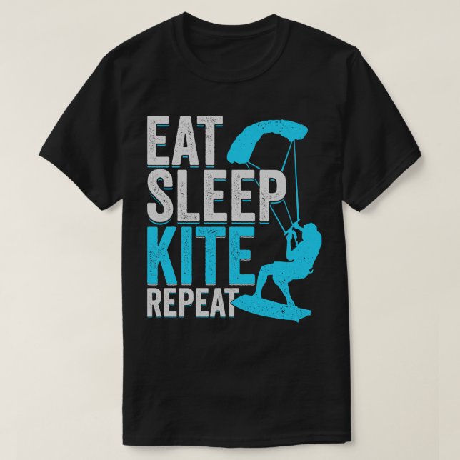 T-shirt Manger Sleep Kite Repeat Kitesurfing Kitesurfer Ca (Design devant)
