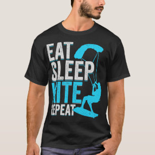 T-shirt Manger Sleep Kite Repeat Kitesurfing Kitesurfer Ca