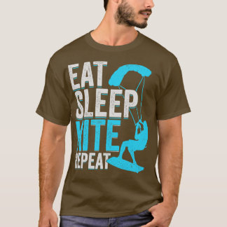 T-shirt Manger Sleep Kite Repeat Kitesurfing Kitesurfer Ca