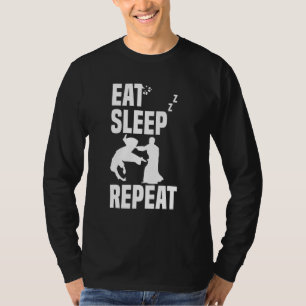 T-shirt Manger Sleep Kokyu Nage Aikido Répéter Aaikido Tec
