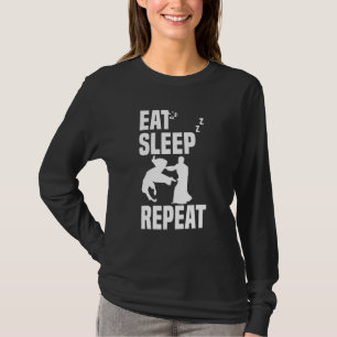 T-shirt Manger Sleep Kokyu Nage Aikido Répéter Aaikido Tec