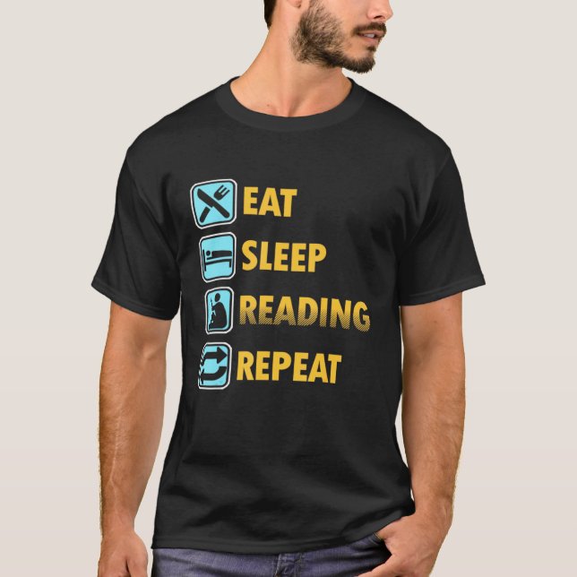 T-shirt Manger Sleep Lecture Bookwort Livre Jour parfait (Devant)