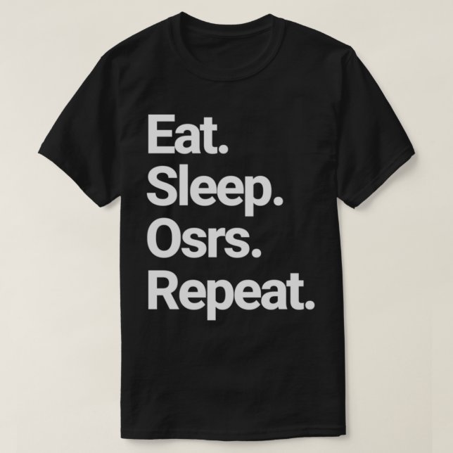 T-shirt Manger Sleep Osrs Répéter Old School Runescape Des (Design devant)