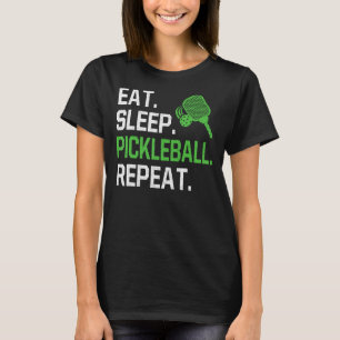 T-shirt Manger Sleep Pickleball Répéter Pickleball Joueur 