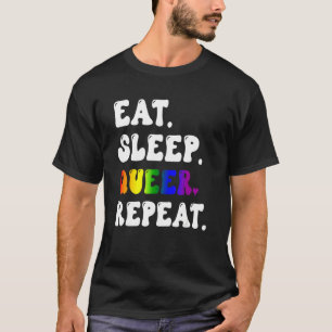 T-shirt Manger Sleep Queer Répéter Rainbow Gay pride Lgbtq