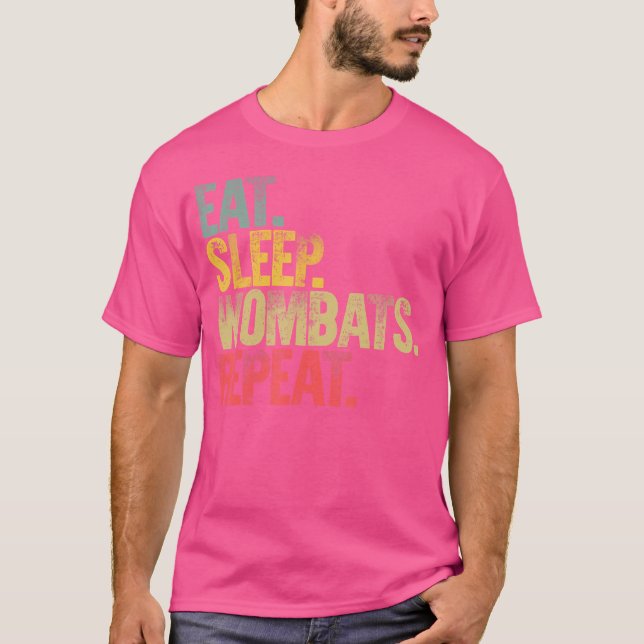 T-shirt Manger Sleep Répéter Manger Sleep Wombats Répéter  (Devant)